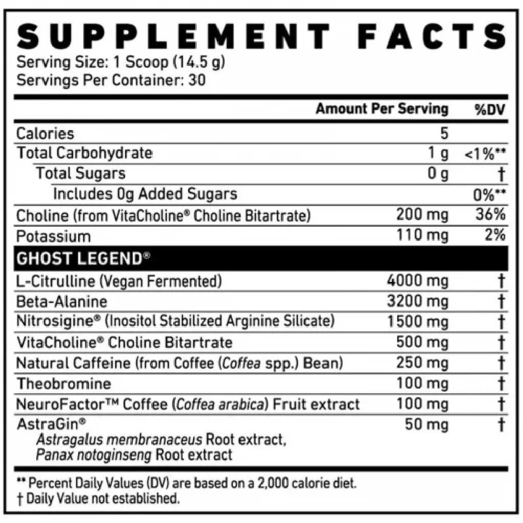 PRE ENTRENO GHOST LEGEND 30 SERV