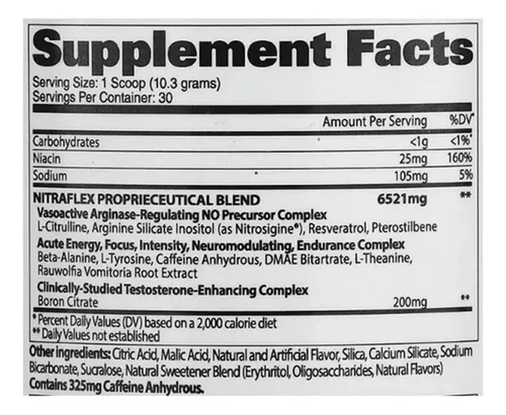 PRE ENTRENO NITRAFLEX 300G