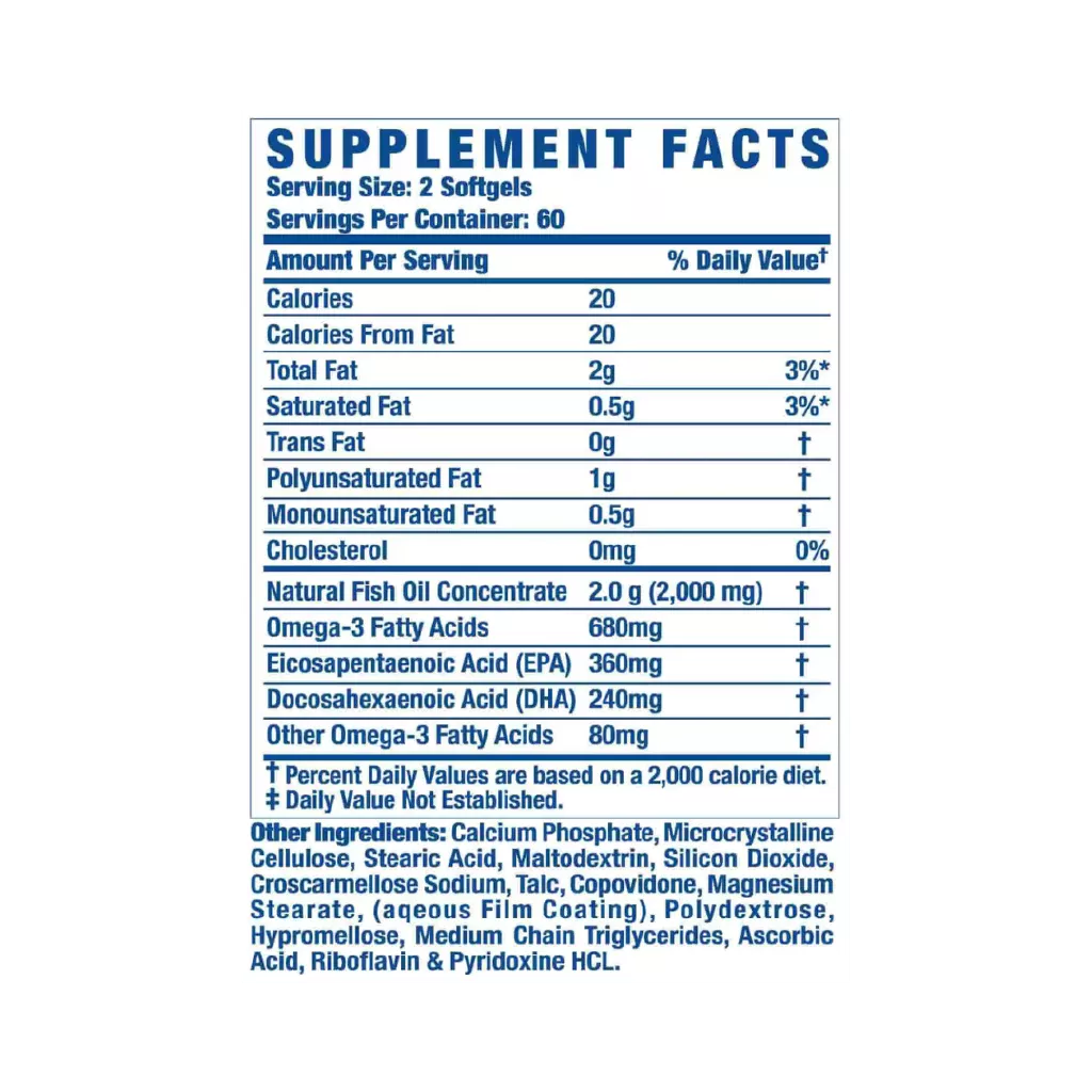 OMEGA-3 XS | Suplemento de Omega-3 Alta Potencia (120 caps)