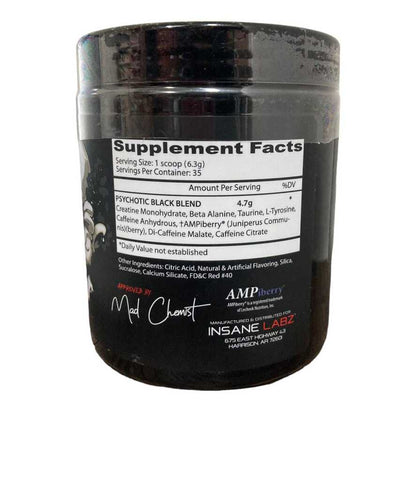 PRE ENTRENO PSYCHOTIC BLACK 35 SERV