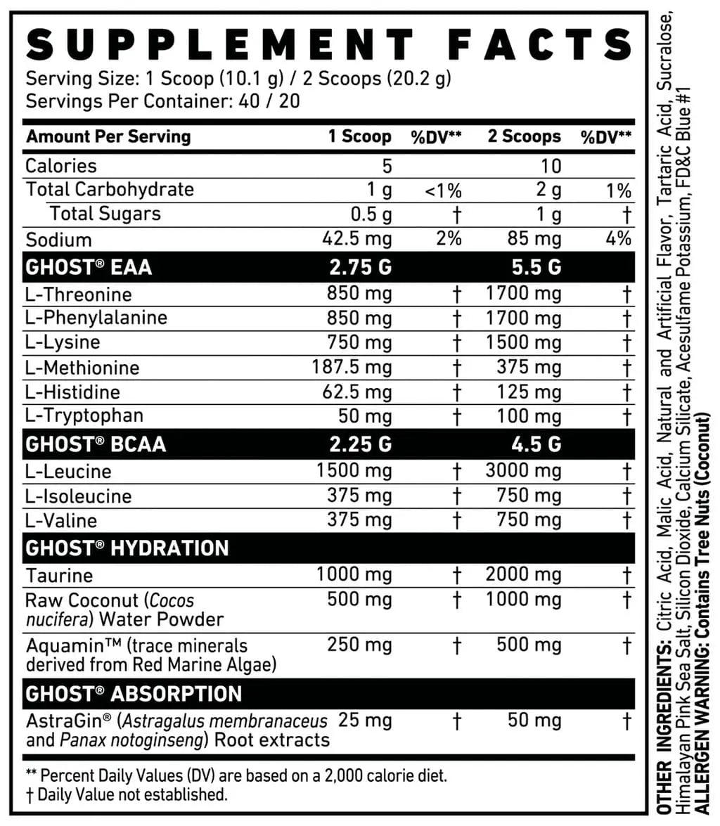 GHOST AMINO | Aminoácidos esenciales y BCAA (40 serv)