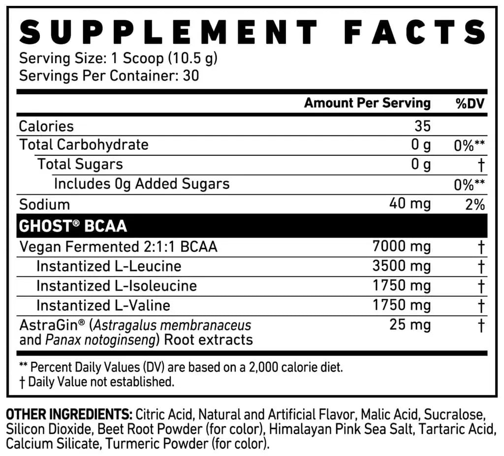 GHOST BCAA | Aminoácidos de cadena ramificada (30 serv)