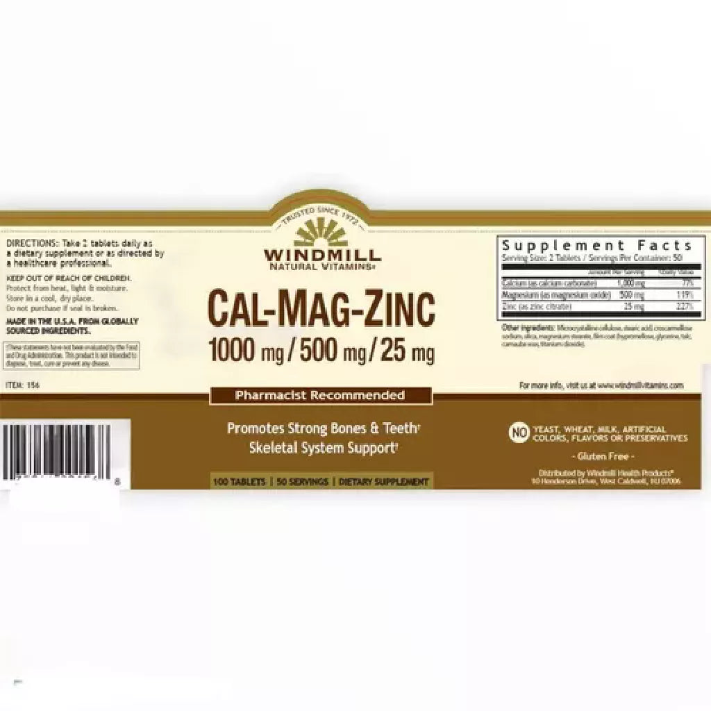 CALCIO-MAGNESIO-ZINC 100 CAPSULAS