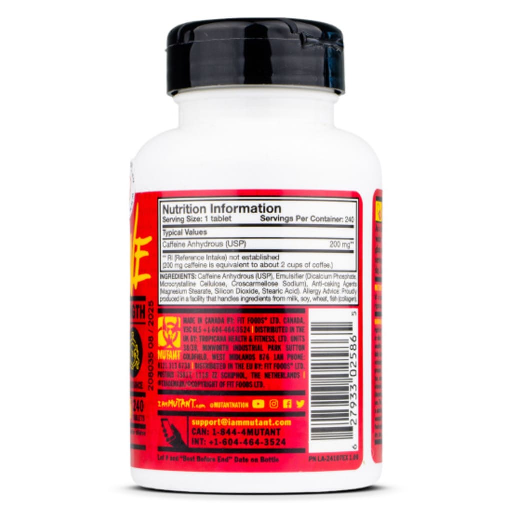 CAFEINA 240 CAPSULAS 200MG MUTANT