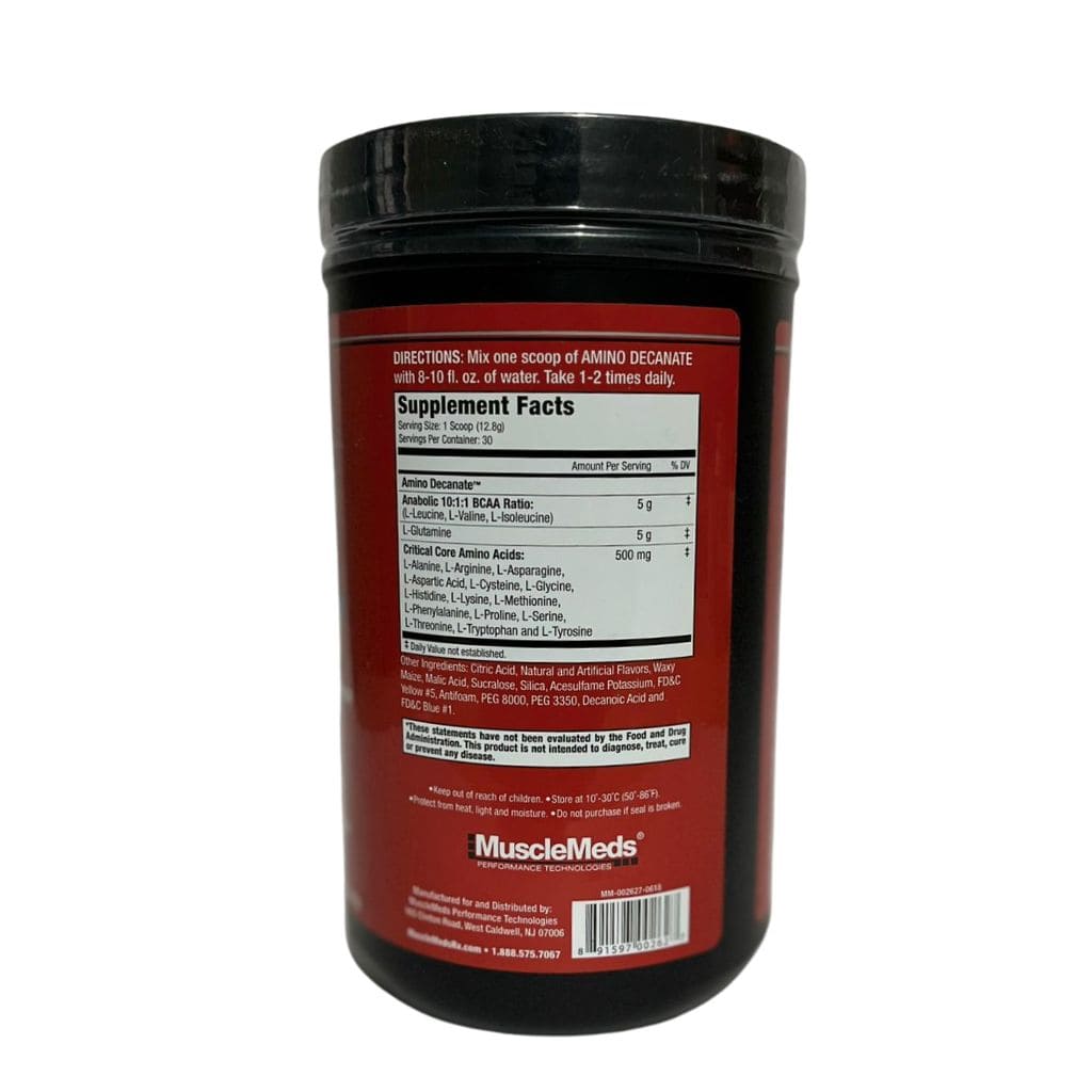 AMINO DECANATE MUSCLEMEDS | Fórmula anabólica de aminoácidos (378 g)