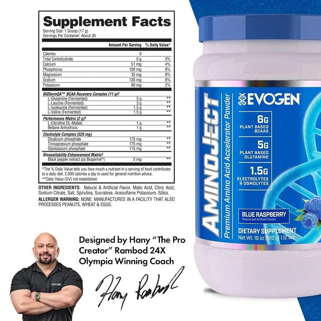 AMINOJECT EVOGEN| Aminoácidos avanzados para recuperación (30 serv)