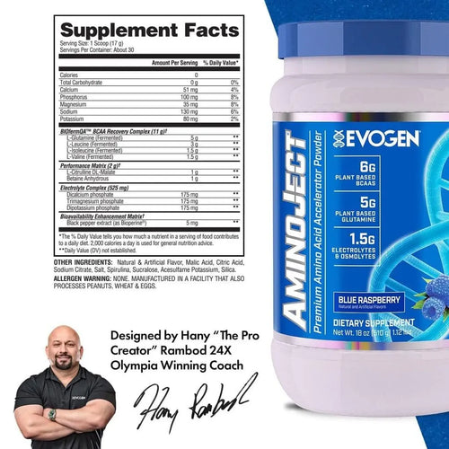 AMINOJECT EVOGEN| Aminoácidos avanzados para recuperación (30 serv)