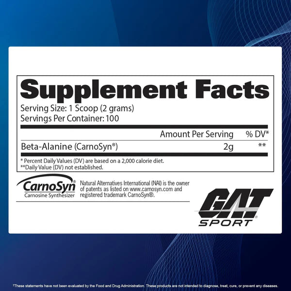 BETA ALANINE GAT SPORT | Aminoácido para Resistencia Muscular y Menor Fatiga