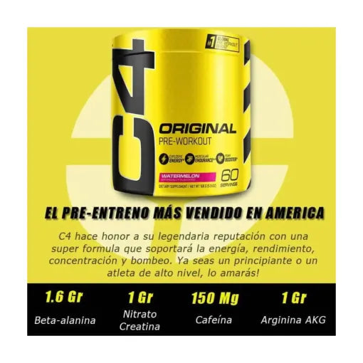 C4 ORIGINAL | Pre Entreno Energético (50 serv)