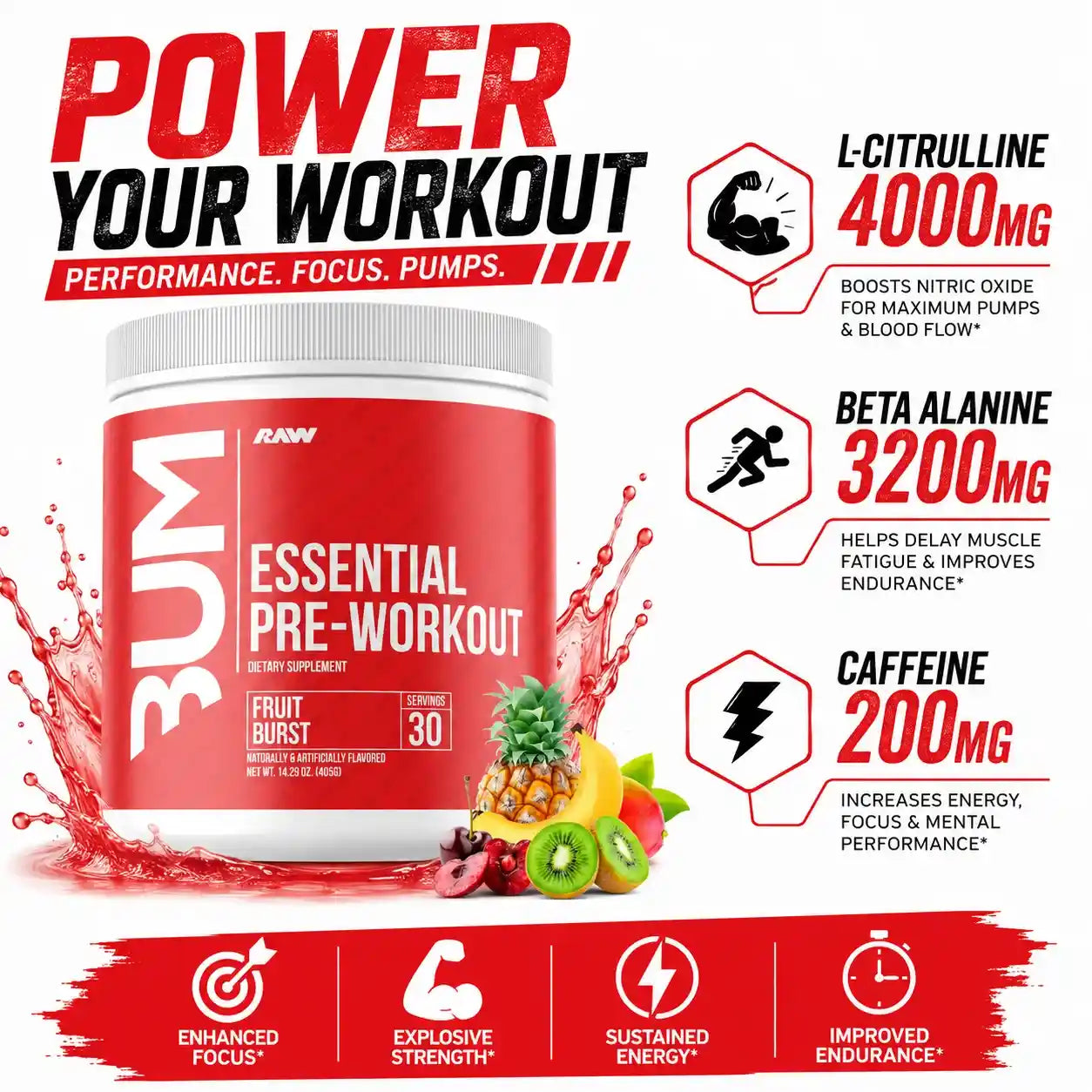 ESSENTIAL CBUM | Pre Entreno Concentrado (30 serv)