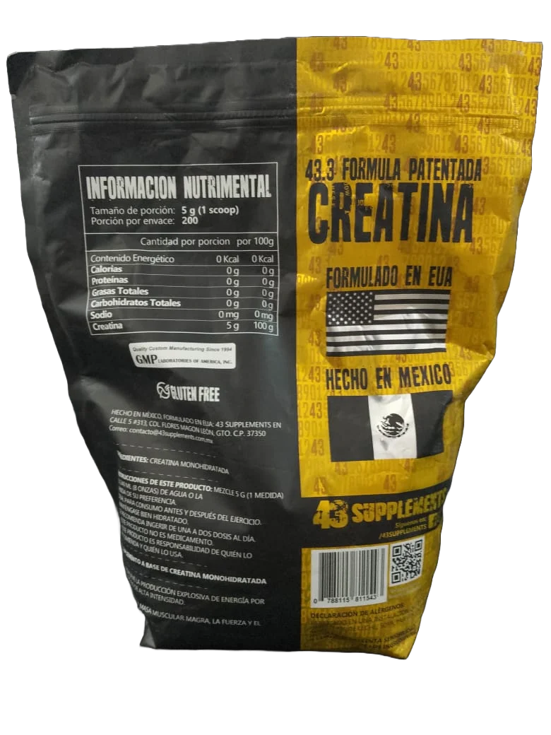 Creatina Monohidratada Bolsa 1Kg