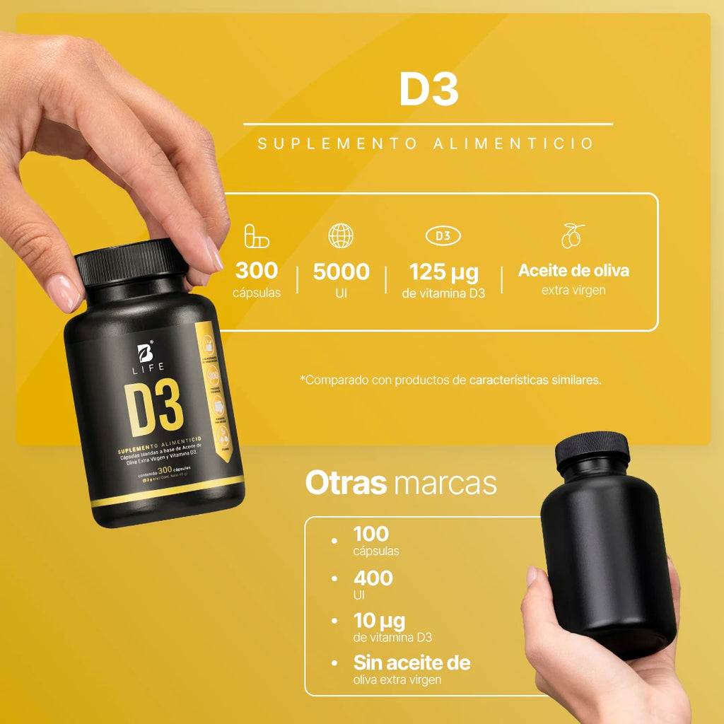B-LIFE VITAMINA D3 | Vitamina D3 5000 UI (300 caps)