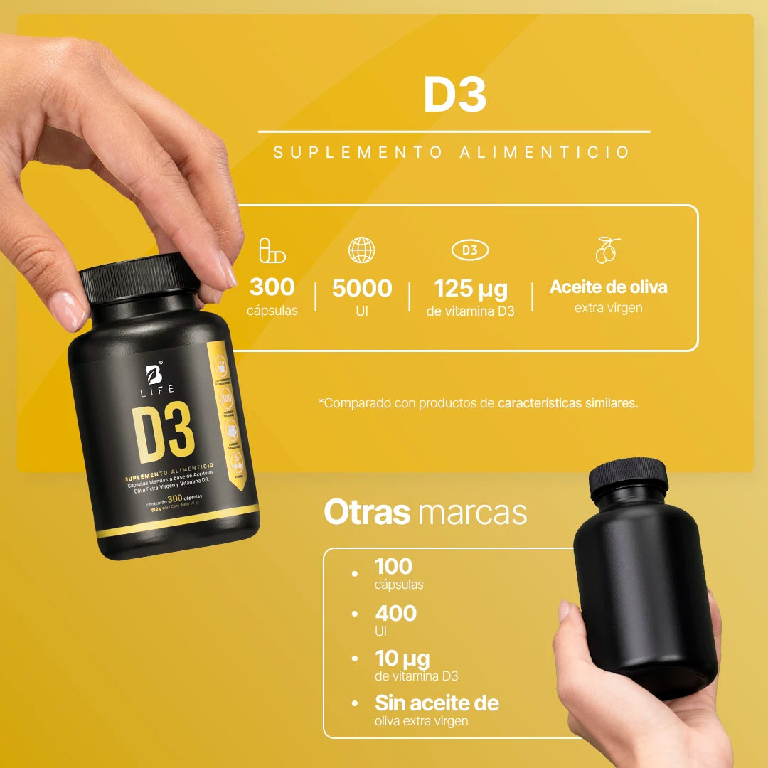 B-LIFE VITAMINA D3 | Vitamina D3 5000 UI (300 caps)