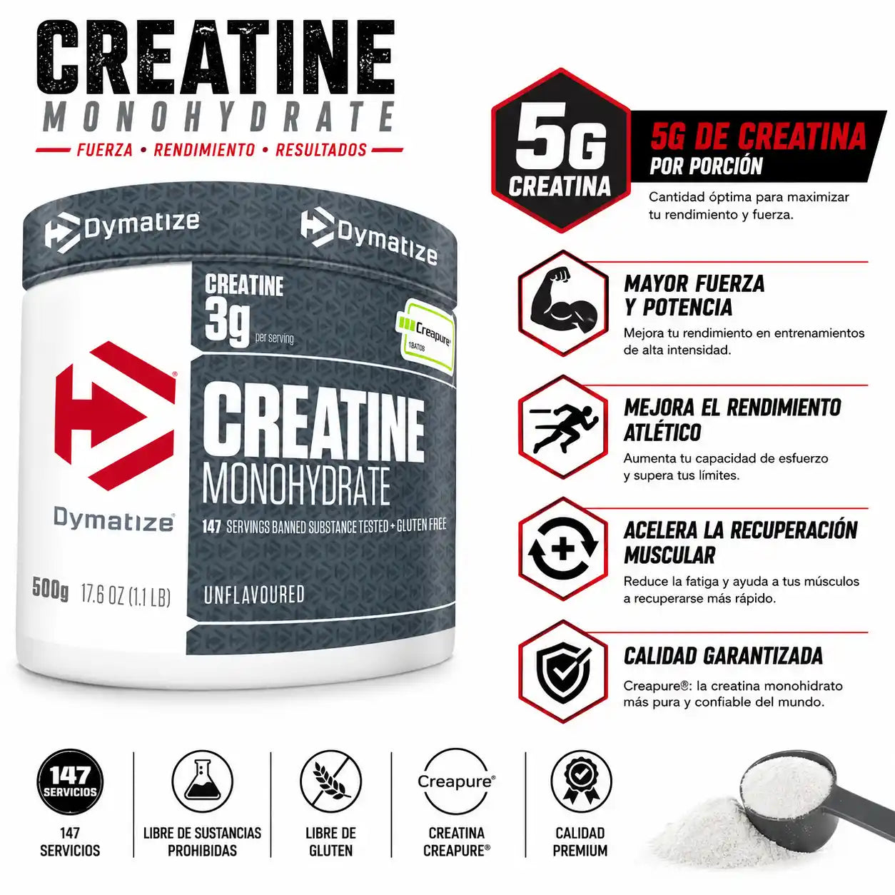 DYMATIZE CREATINE | Creatina Monohidratada (300G)