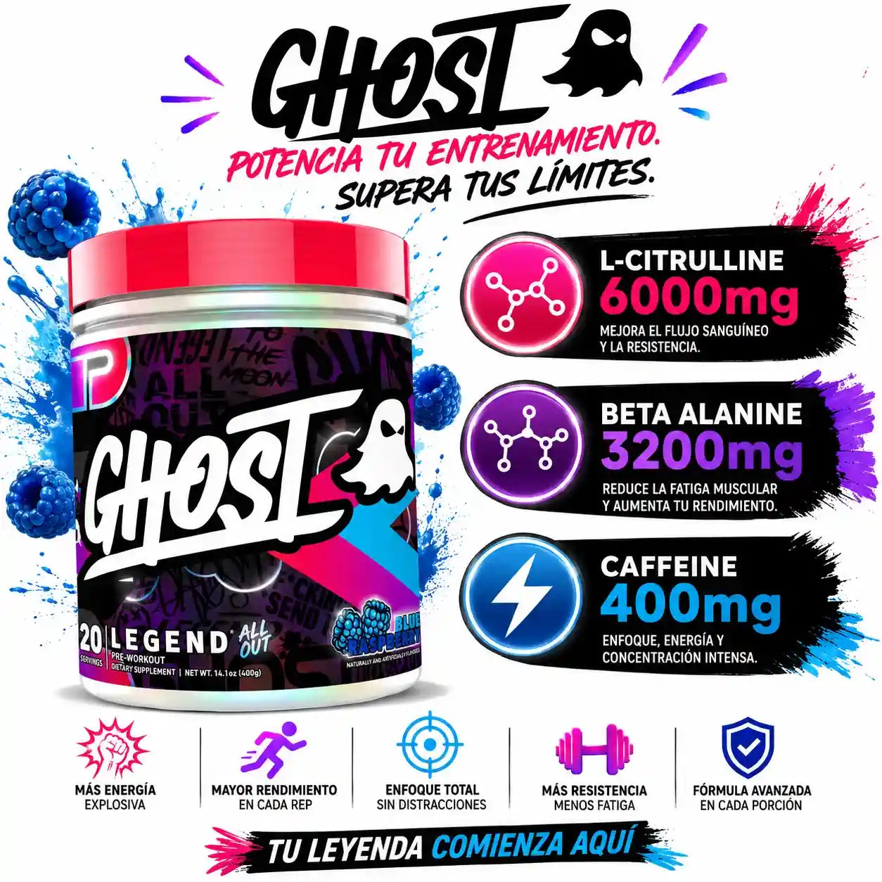 GHOST LEGEND ALL OUT | Pre Entreno Máxima Potencia (20 serv)