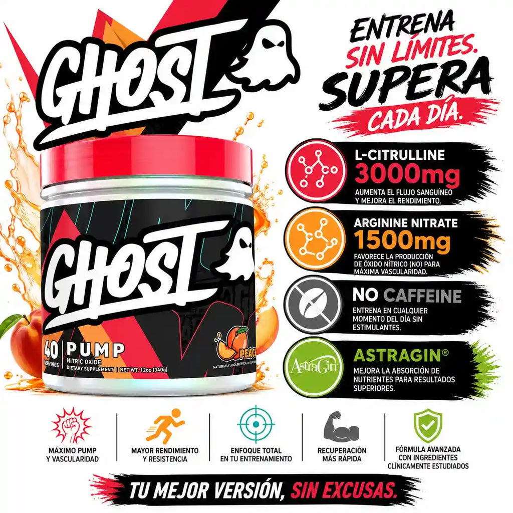 GHOST PUMP OXID | Pre Entreno Sin Estimulantes Para Bombeo (40 serv)