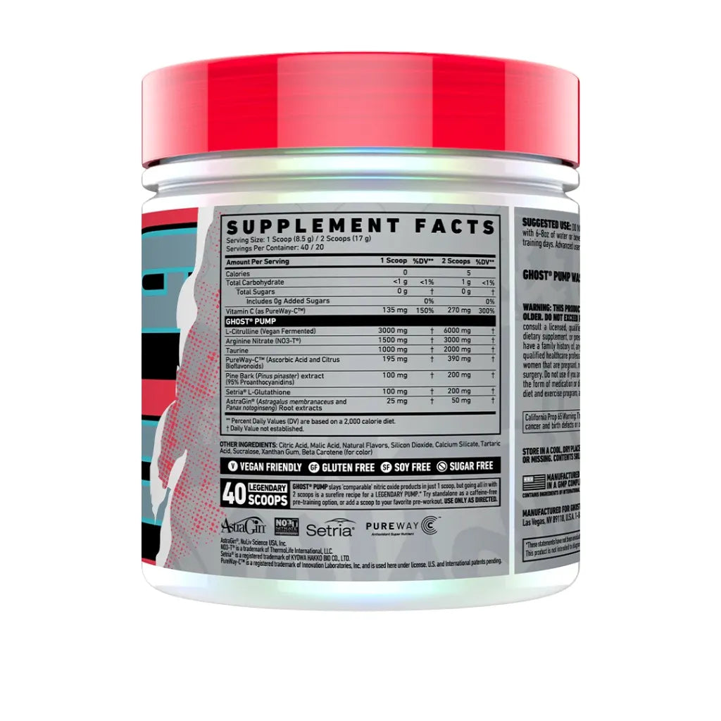 GHOST PUMP OXID | Pre Entreno Sin Estimulantes Para Bombeo (40 serv)