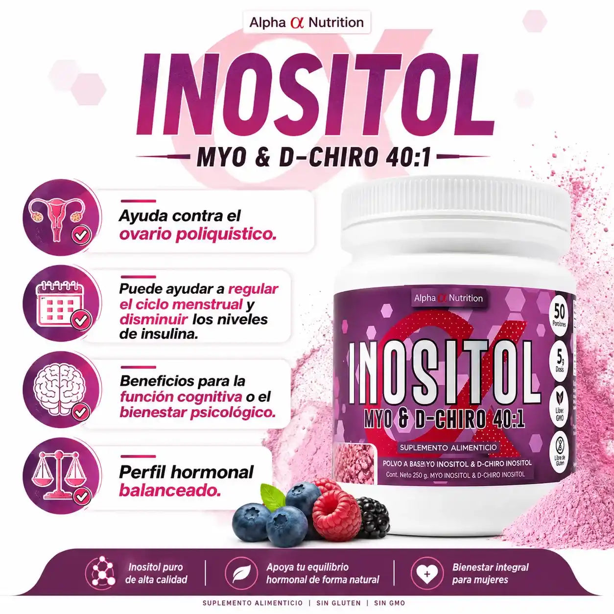 PURE INOSITOL 40:1 250G | Alpha Nutrition