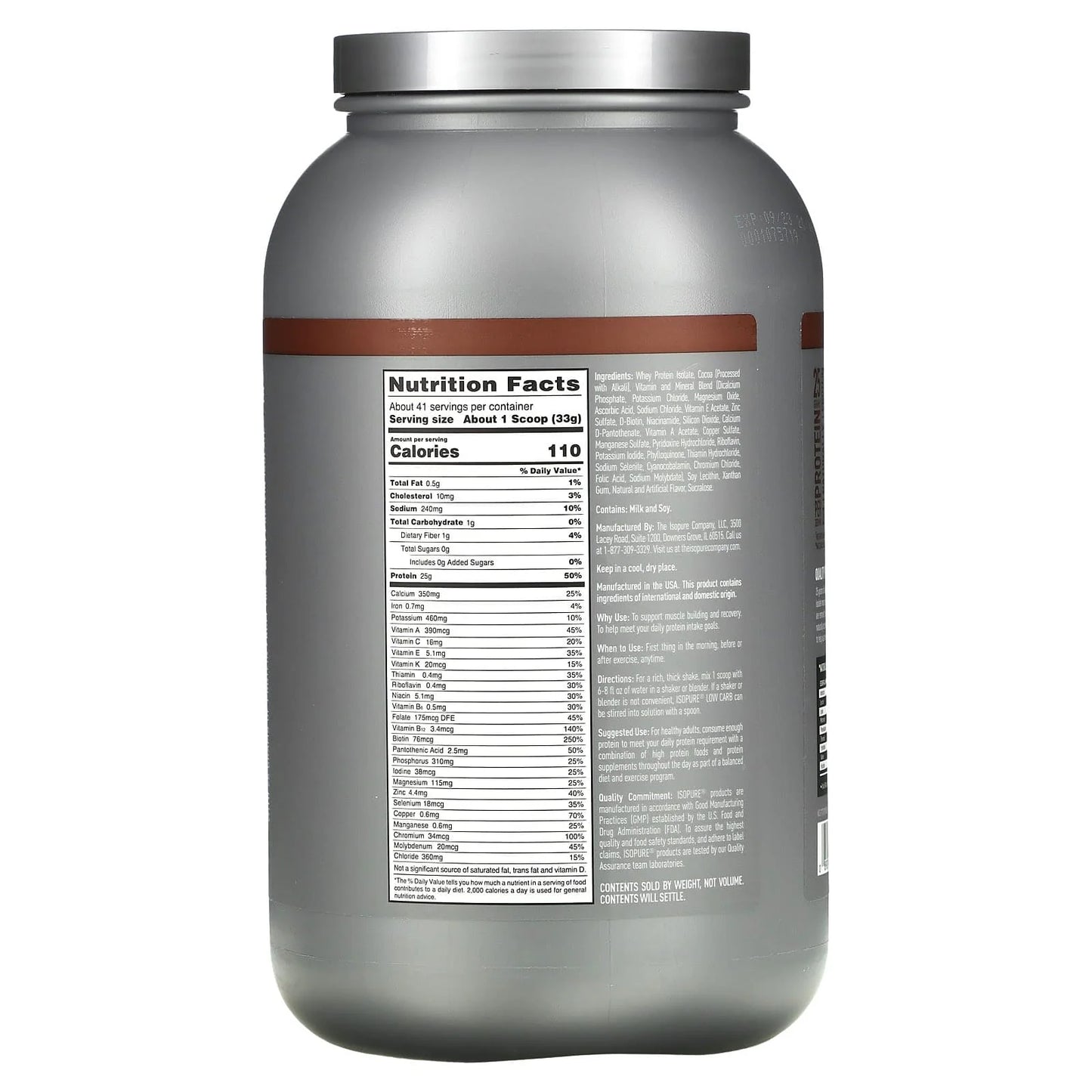 Isopure Proteína Low Carb 3lb