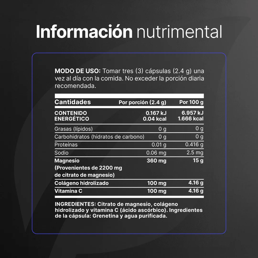 B-LIFE CITRATO DE MAGNESIO | Mineral esencial de alta absorción (120 caps)