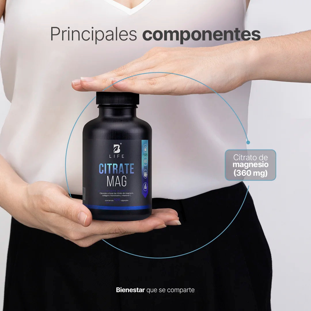 B-LIFE CITRATO DE MAGNESIO | Mineral esencial de alta absorción (120 caps)
