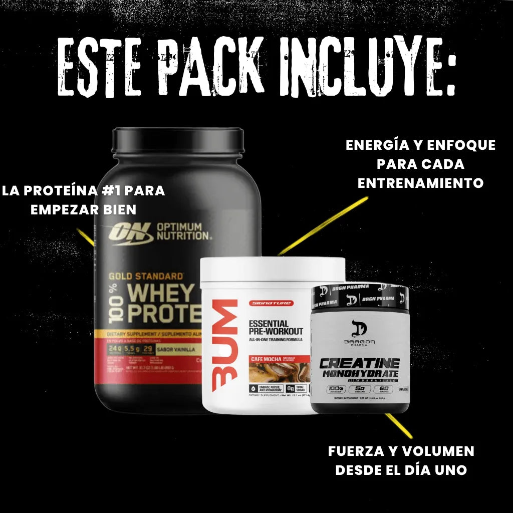 PACK STARTER | Proteína + Creatina + Pre-entreno | Kit de Iniciación