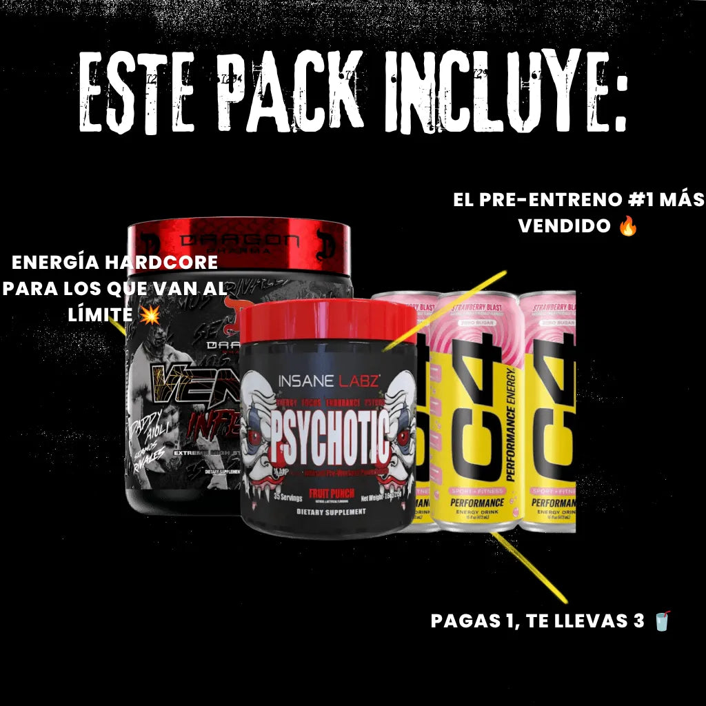 PACK PRE-ENTRENO LOVER | 2 Pre-Entrenos + 3 Bebidas C4