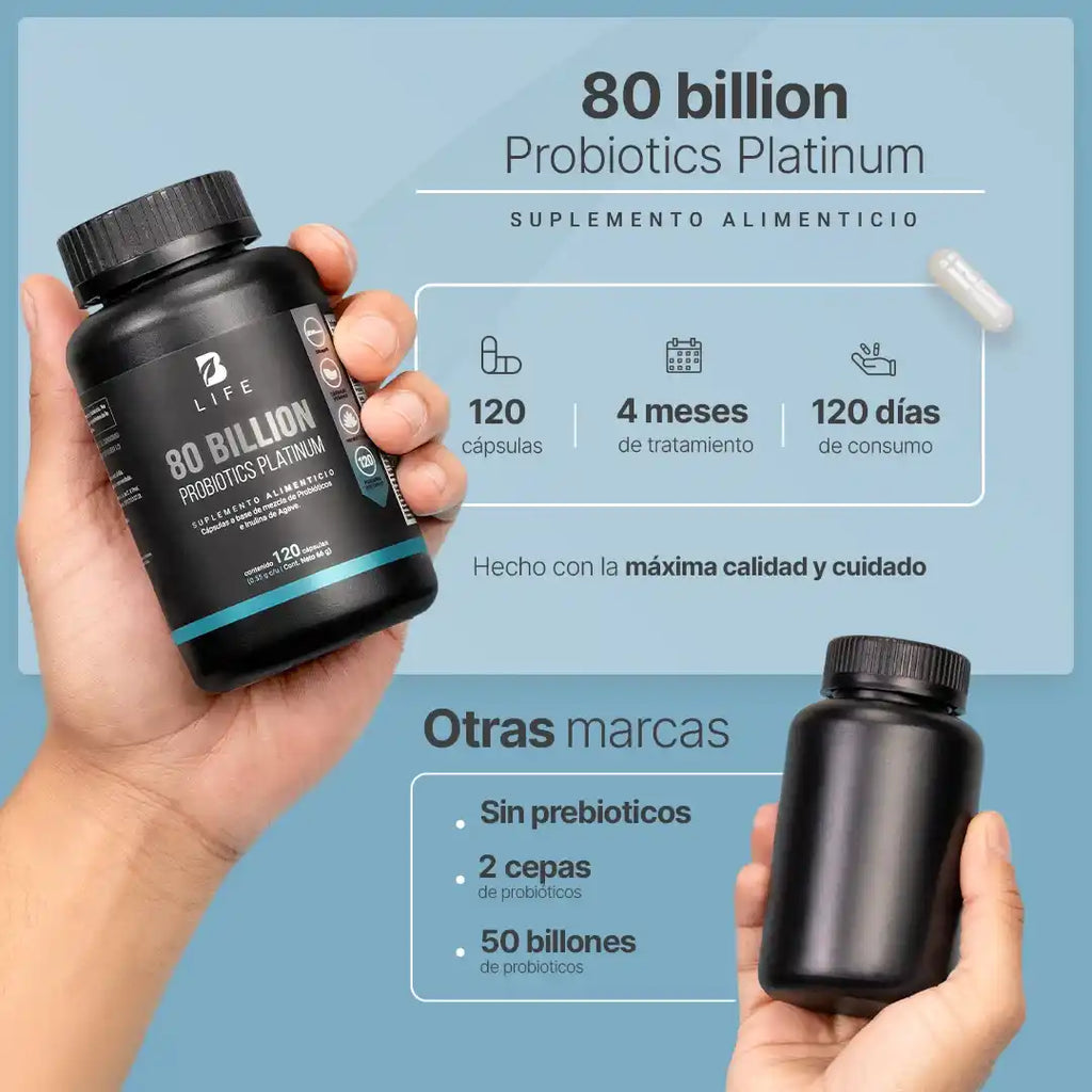 B-LIFE PLATINUM PROBIÓTICOS | Probióticos avanzados (60 caps)
