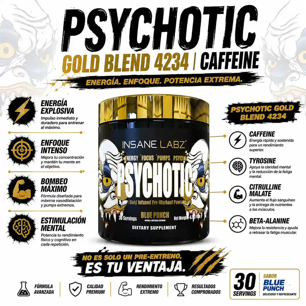 PSYCHOTIC GOLD | Pre Entreno Ultra Estimulante (35 serv)