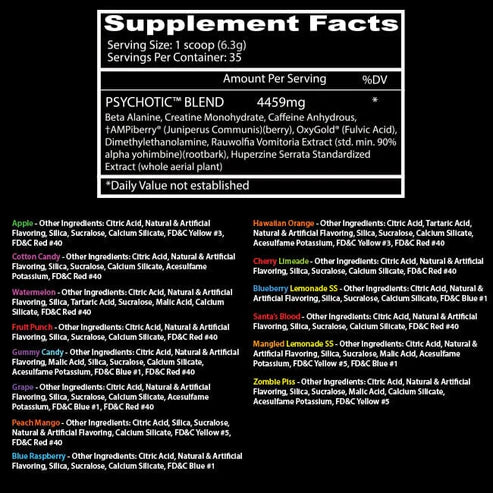 PSYCHOTIC ROJO | Pre Entreno Hardcore (35 serv)