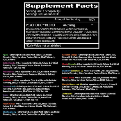 PSYCHOTIC ROJO | Pre Entreno Hardcore (35 serv)