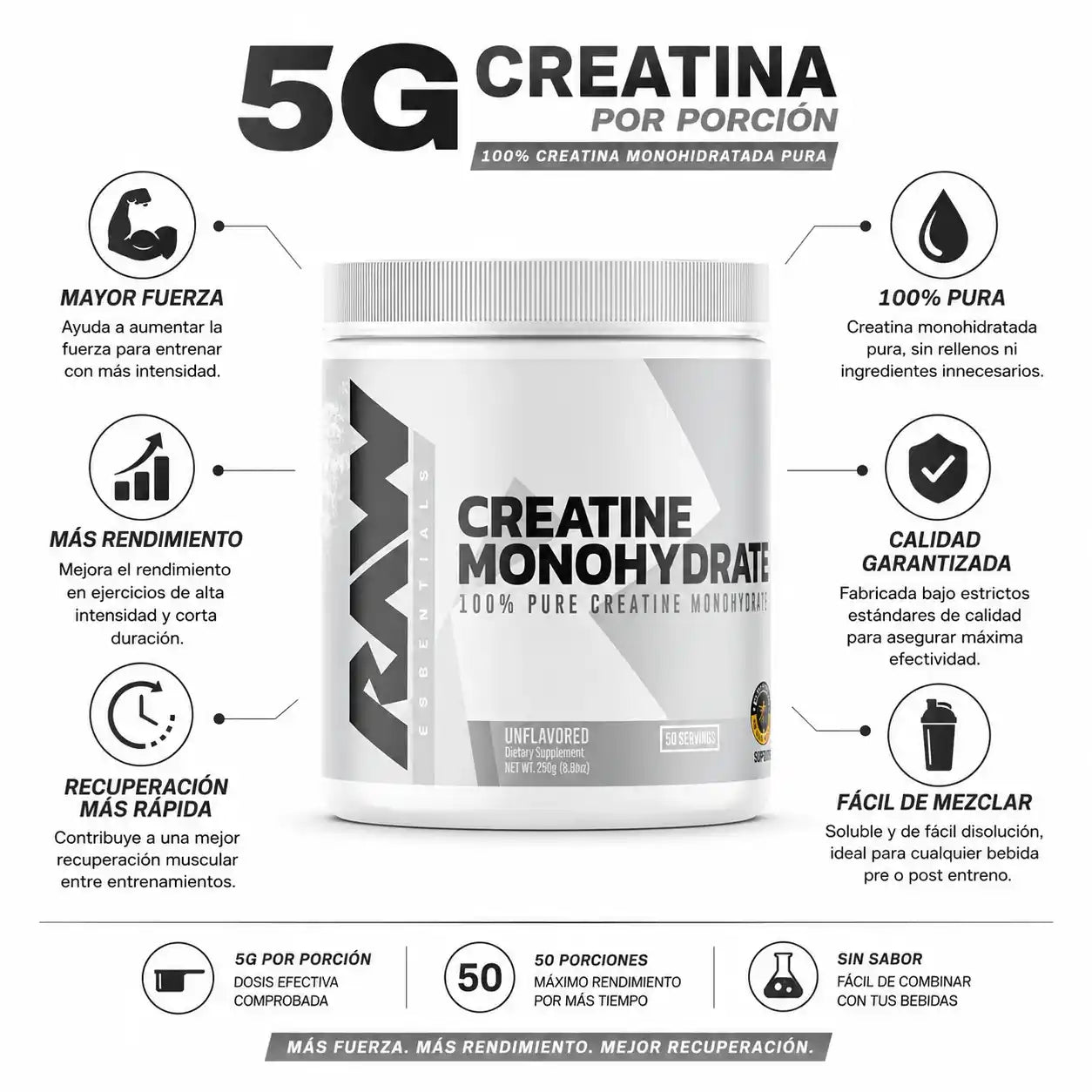 RAW NUTRITION CREATINE | Creatina Monohidratada (150G)