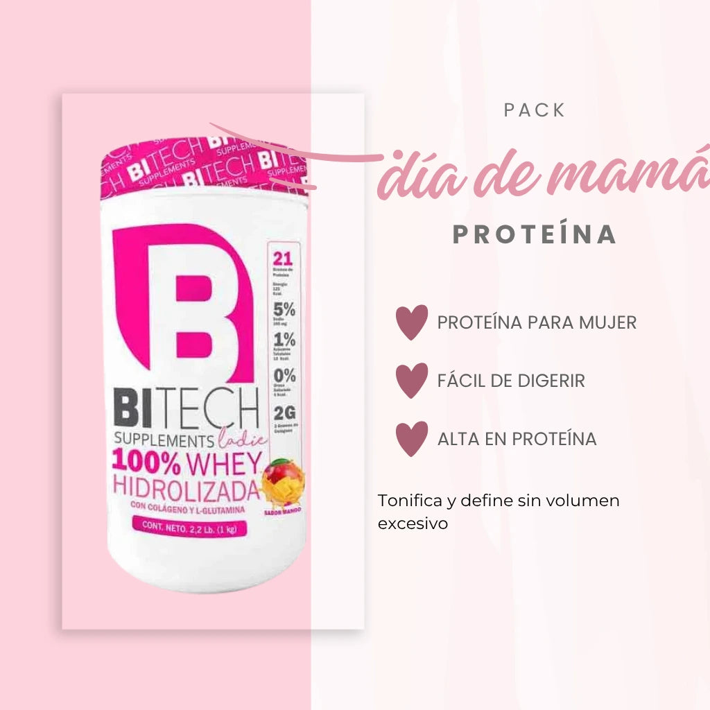 Pack Día de Mamá — Proteína + Colágeno + Joya | Bi-Tech & B-Life